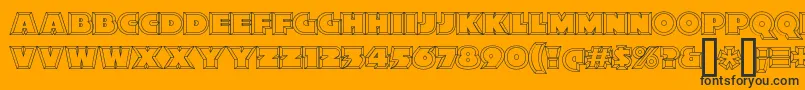 XylitolHollow-Schriftart – Schwarze Schriften auf orangefarbenem Hintergrund