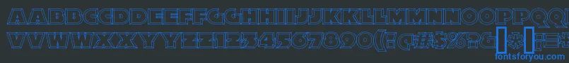 XylitolHollow Font – Blue Fonts on Black Background