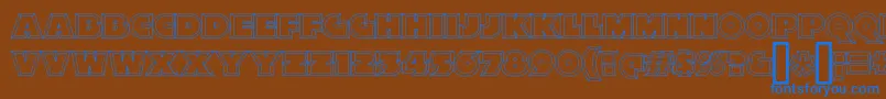 XylitolHollow Font – Blue Fonts on Brown Background