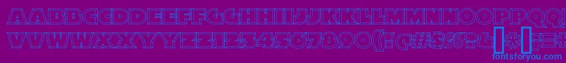 XylitolHollow Font – Blue Fonts on Purple Background