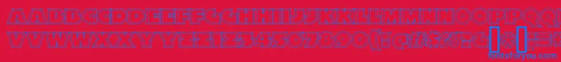 XylitolHollow Font – Blue Fonts on Red Background