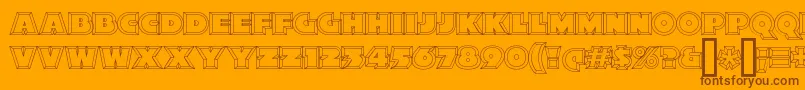 XylitolHollow-Schriftart – Braune Schriften auf orangefarbenem Hintergrund