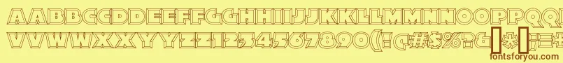 XylitolHollow Font – Brown Fonts on Yellow Background