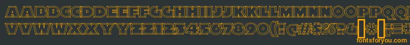 XylitolHollow Font – Orange Fonts on Black Background