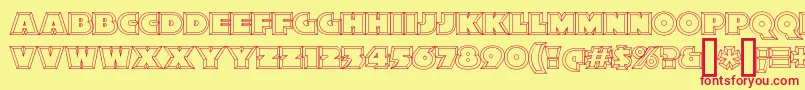 XylitolHollow Font – Red Fonts on Yellow Background