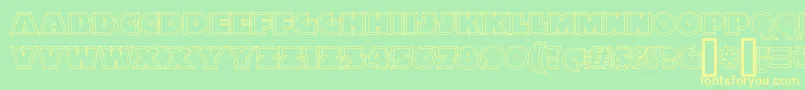 XylitolHollow Font – Yellow Fonts on Green Background