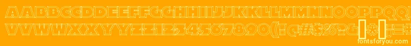 XylitolHollow Font – Yellow Fonts on Orange Background