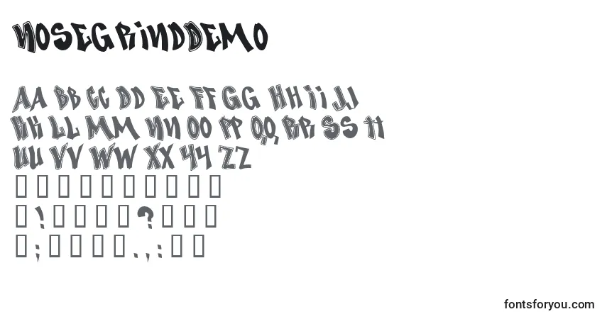 NosegrindDemo-fontti – aakkoset, numerot, erikoismerkit