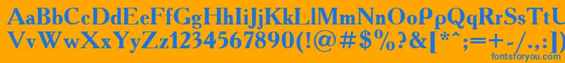 Шрифт Academy.KzBold – синие шрифты на оранжевом фоне