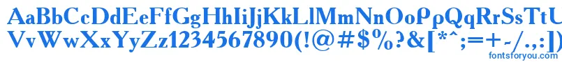 フォントAcademy.KzBold – 白い背景に青い文字