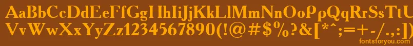 fuente Academy.KzBold – Fuentes Naranjas Sobre Fondo Marrón