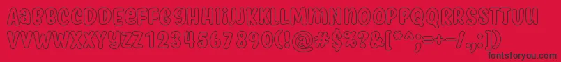 MyfridaHollow Font – Black Fonts on Red Background