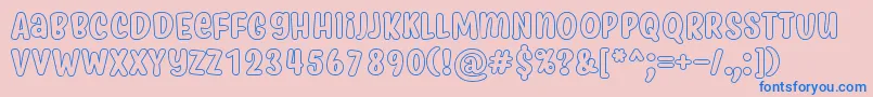 MyfridaHollow Font – Blue Fonts on Pink Background