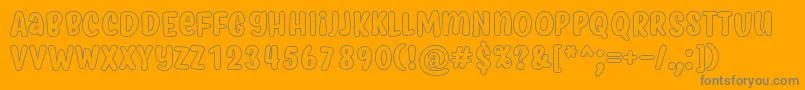 MyfridaHollow-Schriftart – Graue Schriften auf orangefarbenem Hintergrund