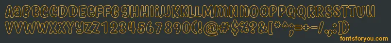 MyfridaHollow Font – Orange Fonts on Black Background