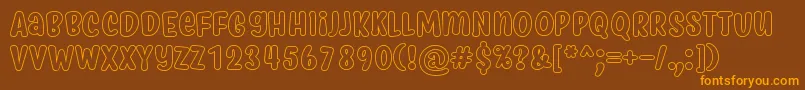 MyfridaHollow Font – Orange Fonts on Brown Background