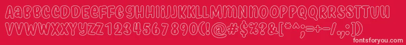 MyfridaHollow Font – Pink Fonts on Red Background