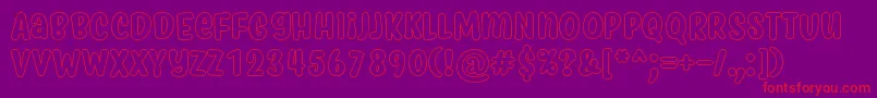 MyfridaHollow Font – Red Fonts on Purple Background