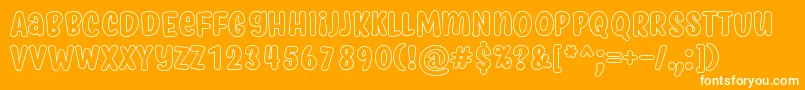 MyfridaHollow Font – White Fonts on Orange Background
