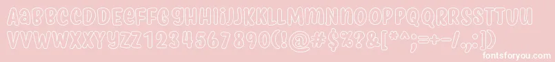 More about MyfridaHollow Font MyfridaHollow Font – White Fonts on Pink Background