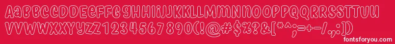MyfridaHollow Font – White Fonts on Red Background