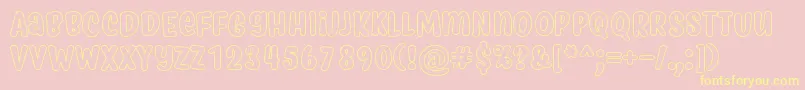 MyfridaHollow Font – Yellow Fonts on Pink Background