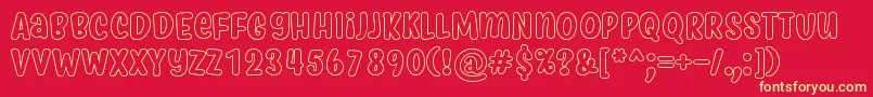 MyfridaHollow Font – Yellow Fonts on Red Background