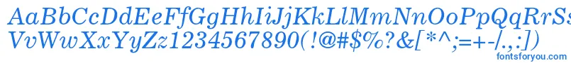 フォントCoronaltstdItalic – 白い背景に青い文字