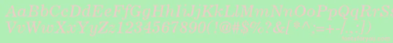 CoronaltstdItalic Font – Pink Fonts on Green Background