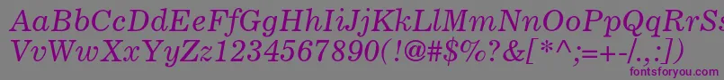 CoronaltstdItalic Font – Purple Fonts on Gray Background