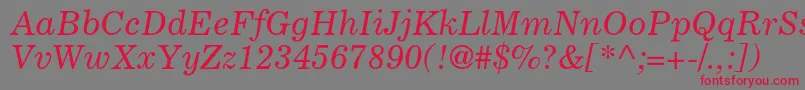 CoronaltstdItalic Font – Red Fonts on Gray Background