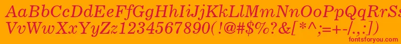 フォントCoronaltstdItalic – オレンジの背景に赤い文字