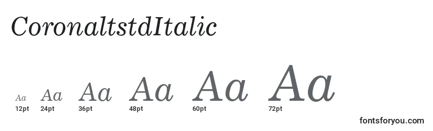 Размеры шрифта CoronaltstdItalic
