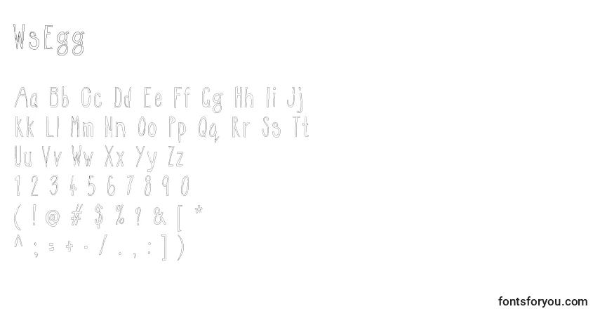 A fonte WsEgg – alfabeto, números, caracteres especiais