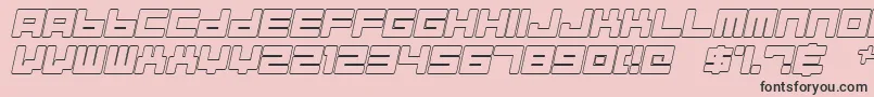 AlmanaqueOutlineItalic Font – Black Fonts on Pink Background