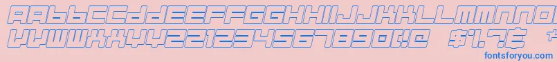 AlmanaqueOutlineItalic Font – Blue Fonts on Pink Background