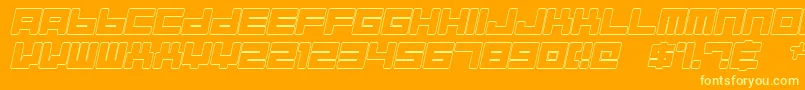 AlmanaqueOutlineItalic Font – Yellow Fonts on Orange Background
