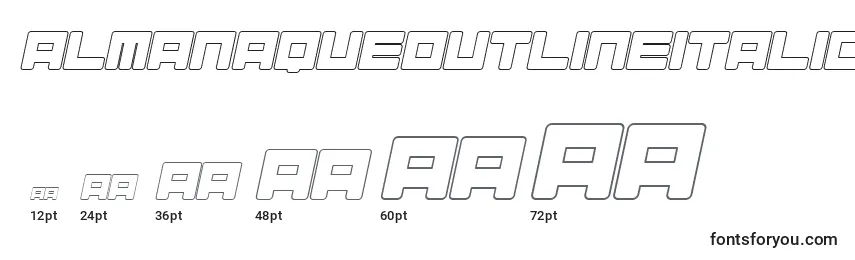 AlmanaqueOutlineItalic Font Sizes