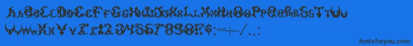Pauls3DTribal Font – Black Fonts on Blue Background
