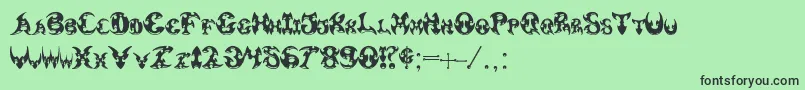 Pauls3DTribal Font – Black Fonts on Green Background