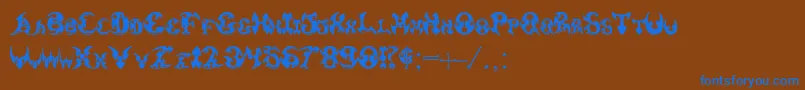 フォントPauls3DTribal – 茶色の背景に青い文字