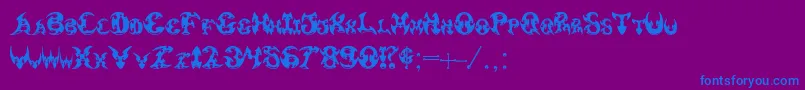 Pauls3DTribal-Schriftart – Blaue Schriften auf violettem Hintergrund