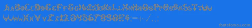 Pauls3DTribal Font – Gray Fonts on Blue Background