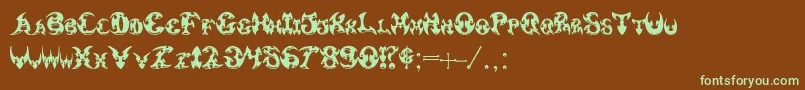 Pauls3DTribal Font – Green Fonts on Brown Background