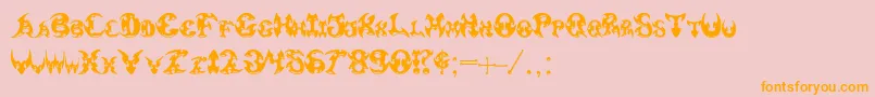 Pauls3DTribal-Schriftart – Orangefarbene Schriften auf rosa Hintergrund