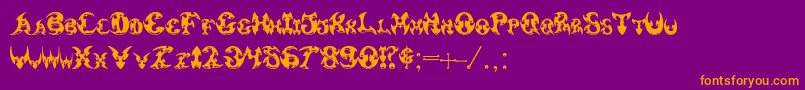 Pauls3DTribal Font – Orange Fonts on Purple Background
