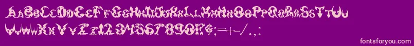 Pauls3DTribal Font – Pink Fonts on Purple Background