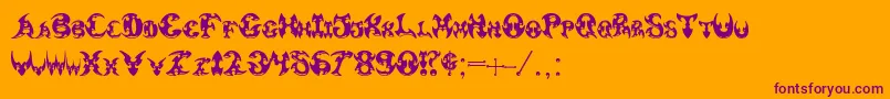 Pauls3DTribal Font – Purple Fonts on Orange Background