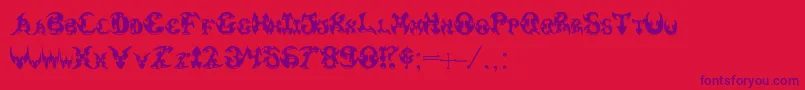 Pauls3DTribal Font – Purple Fonts on Red Background