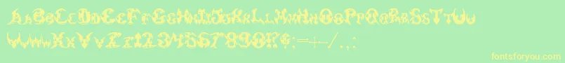Pauls3DTribal Font – Yellow Fonts on Green Background